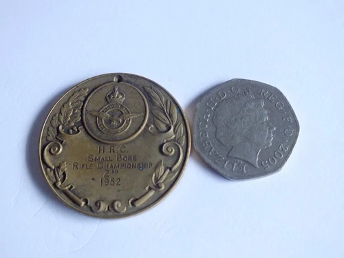 Vintage 1952 Metal Medal HRC Small Bore Rifle Championship 2nd