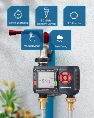 DEWENWILS Electronic 4 Zone Water Timer Sprinkler Hose Programmable Digital