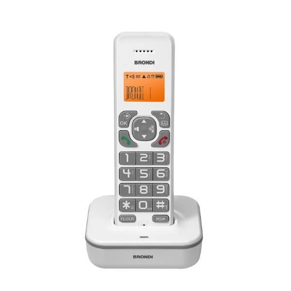 BRONDI BRAVO STAR BIANCO- TELEFONO CORDLESS - VIVAVOCE - TASTI GRANDI