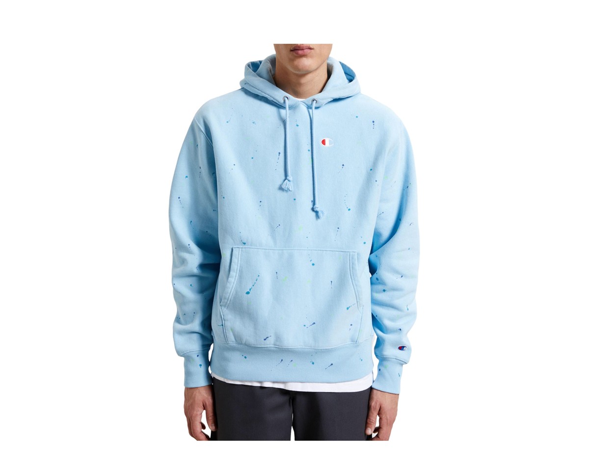 Champion C-Life Reverse Weave Paint Splatter Blue Hoodie Champion C-Life Reverse Weave Paint Splatter Blue Hoodie
