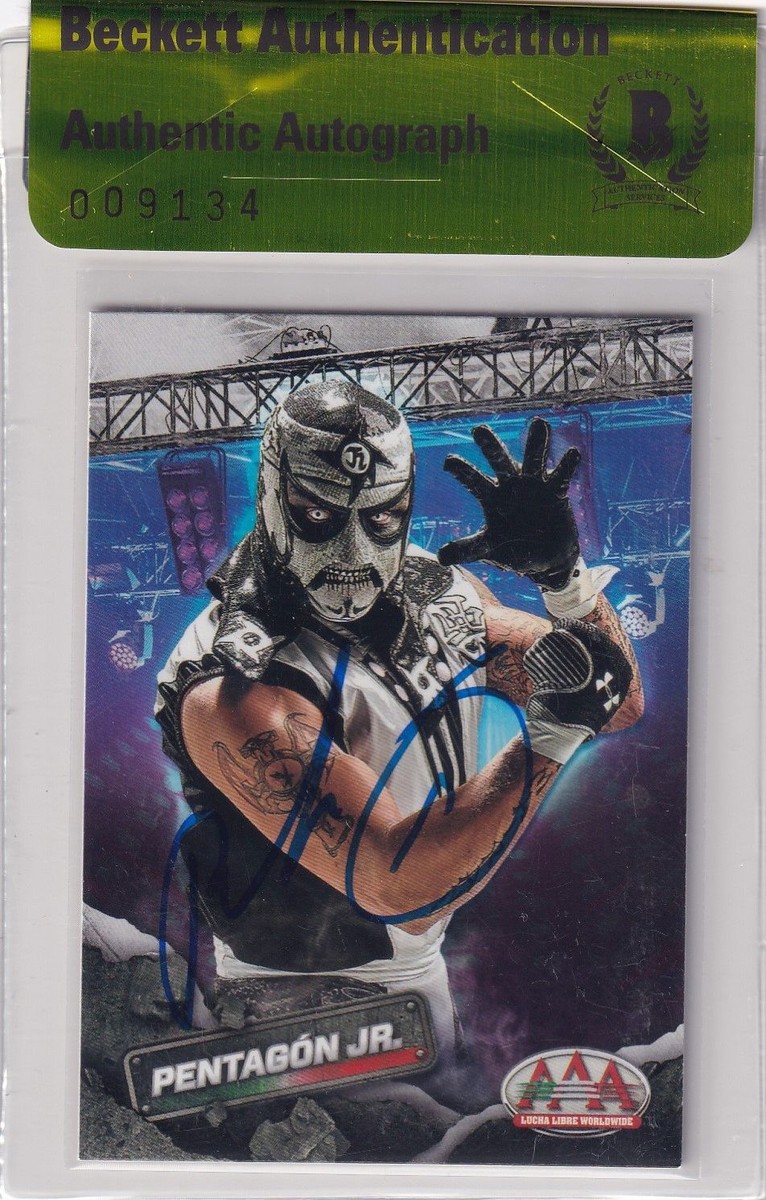 Pentagon Jr Signed 2019 Panini Lucha Libre AAA Rookie Card #37 BAS