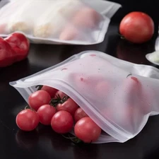 Silicone Food Storage Bag Reusable Stand Up Zip Closure Bag Leakproof Containers
