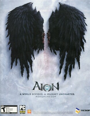 2009 Print Ad of Aion NCsoft World Divided Journey Uncharted game advertisement