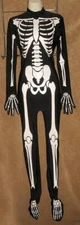 Forum Novelties ~ Black White Skeleton Bones Halloween Unitard Costume One Size