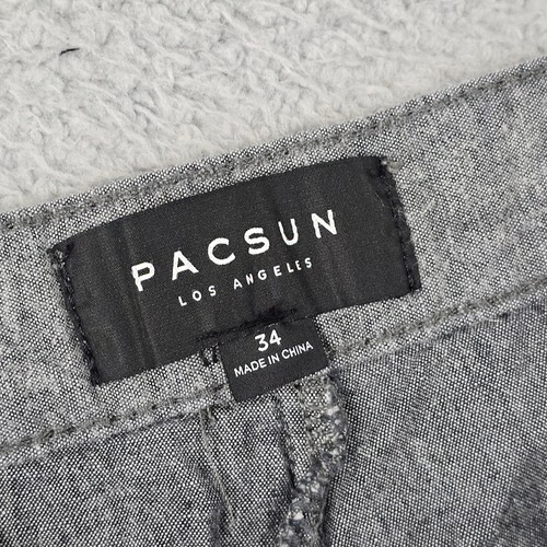 Pacsun Shorts Mens 34W x 9in GRAY TWEED Flat Front Chino Skater STREET BEACH - Picture 3 of 11