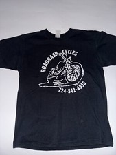 JERZEES Doordash Cycles Motorcycle Biker Graphic Print Black Shirt Size L