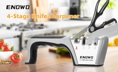 New Premium Knife Sharpener Enowo Blade Sharpening Tool,4 Stage Kitchen Knives 