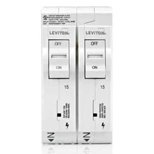 Leviton 15 Amp Surge Protective Device with Two 1-Pole Standard Hydraulic Magnet
