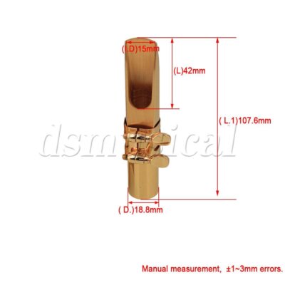 Gold Plated 6# Golden Saxophone Sax Mouthpiece for B-flat Tenor