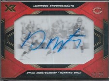 2019 Panini XR David Montgomery Luminous Endorsements On Card Auto RC #/91 Bears