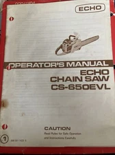Echo Chain Saw CS-650evl Parts & Operators Manual Kioritz Corporation Chainsaw