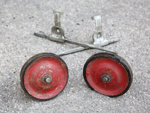 Vintage  1960s Hard Rubber Bicycle Training Wheels Accessory Schwinn Huffy Etc