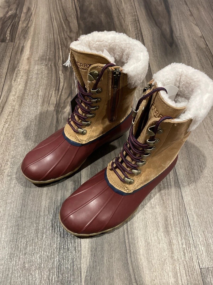 Sperry Saltwater Women s Tall Leather Cozy Duck Boots Women Size 7