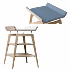 AUSSTELLUNGSSTÜCK - Linea Leander Wickeltisch Buche + Bezug dusty blue PLZ 63834
