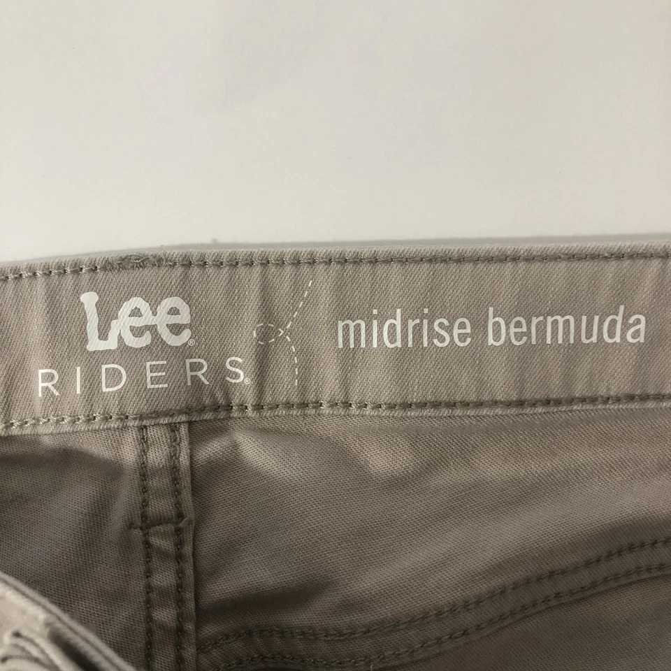 Bermudas Lee Riders para mujer talla 20 tiro medio cintura 38 marrón claro con cremallera Foto 3 de 4