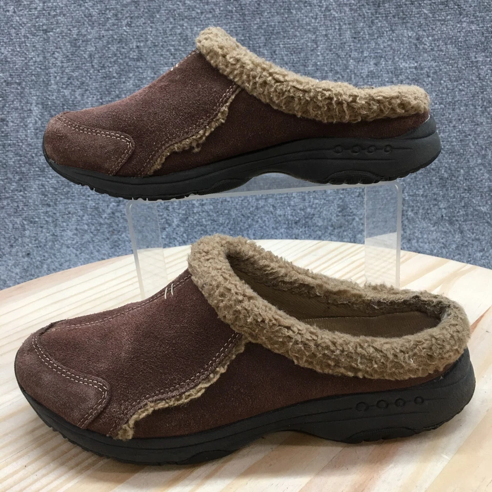 Easy Spirit Shoes Womens 8 M Too Cute Casual Slip On Mules Clogs Brown Suede - Image 2 of 4