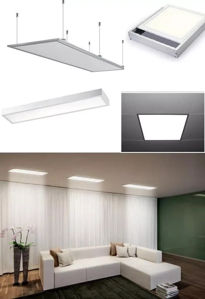 INTEC PANNELLO LED PLAFONIERA 120X30 60X60 40W 4000K 6400K MONTAGGIO A SOFFITTO