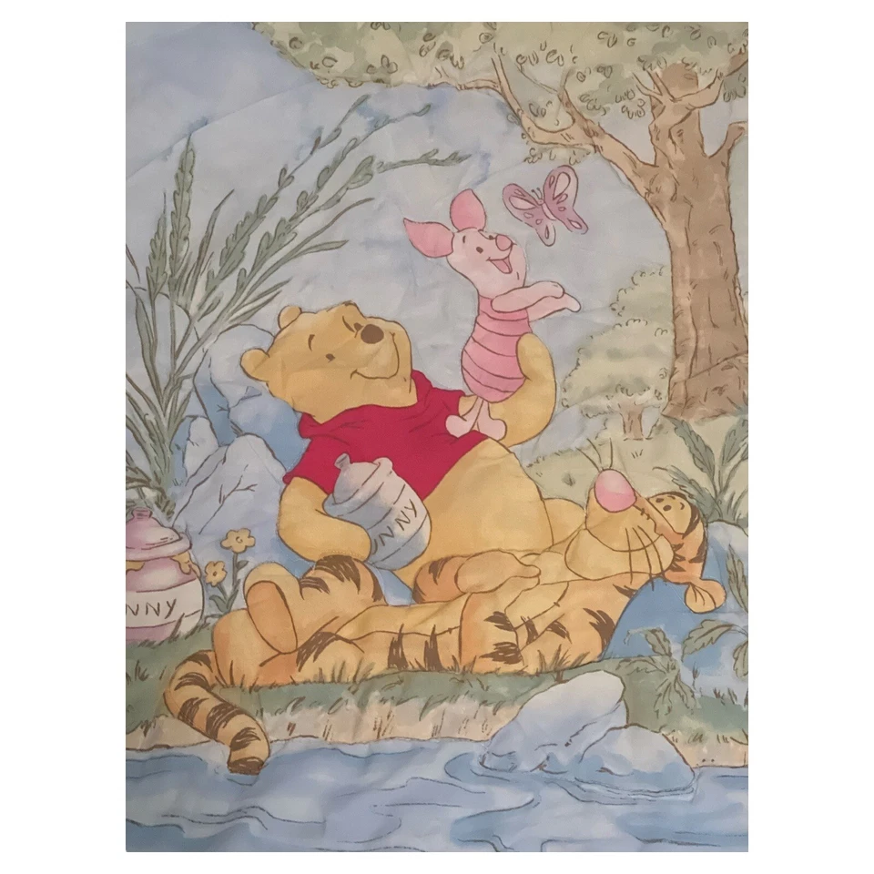 Disney Winnie Pooh Piglet Tigger Manta Caracol Abeja Azul Verde Hoja Hunny 43x31 Foto 2 de 4