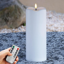 4" X10" Outdoor Flameless Candles with Remote, Large Waterproof Candles Battery