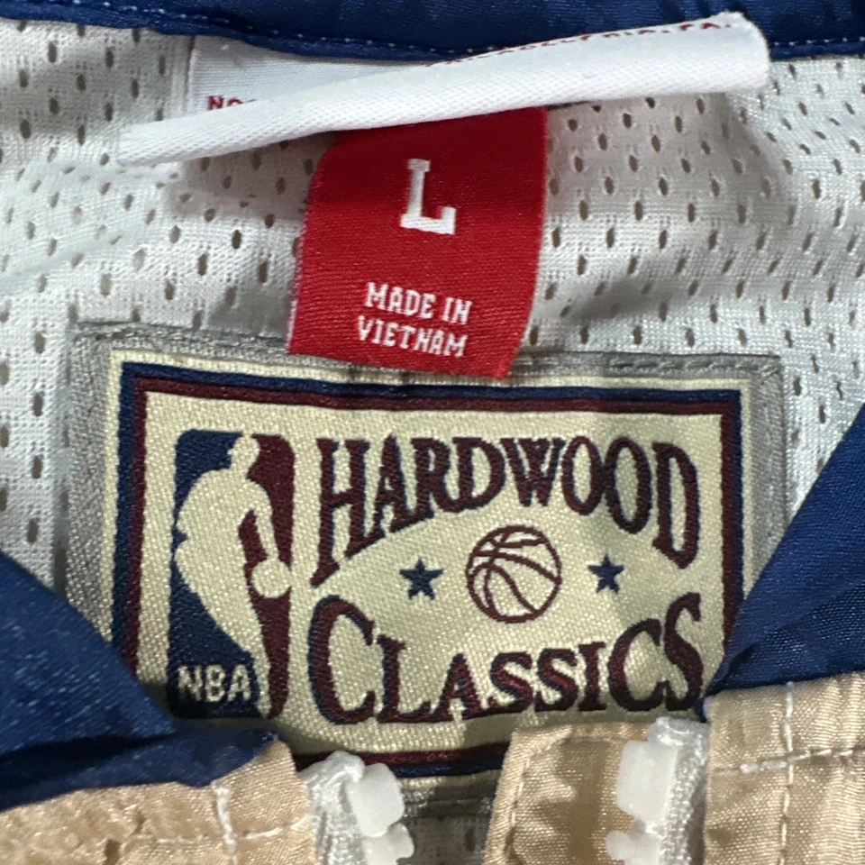 Chaqueta Golden State Para Hombre Grande Azul Amarillo HWC Cortavientos Con Capucha Retro Años 90 NBA Foto 3 de 4