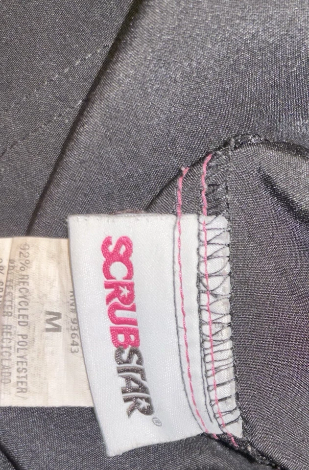 Pantalón Médico Scrubstar Negro con Costuras Rosas Para Mujer Mediano con Cordón Foto 3 de 3