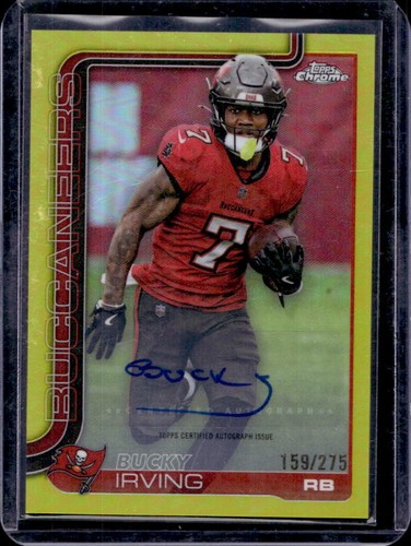 2025 Topps Chrome Bucky Irving Auto Autograph Yellow Refractor #/275 Buccaneers