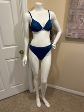 Vintage 90's Athena Teal Blue Purple Ombre Bikini Swimsuit sz 8 NEW NWT NOS