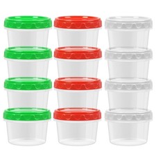 8oz Small Plastic Freezer Containers with Lids 12pc Food Storage Set for Small