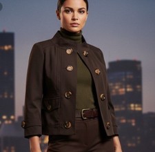 PER SE Women Blazer Chocolate Brown soft shel...