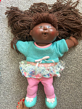 Vintage 1990 Hasbro Cabbage Patch Kids Birthday Kid Doll - AA / Black