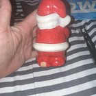 VTG 90s Santa Claus Christmas Figurine Holding Gift Box, Hand Painted Ceramic — photo 2
