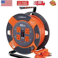 Rugged 60 ft. Extension Cord with 4 Outlets – Perfect for Workshops & Garages