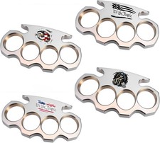 Decorative Metal Brass Knuckles Car Decal Set, 7 x 4 inches, Gold Metallic,