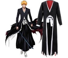 New BLEACH JUMP COMICS Kurosaki Ichigo Kimono Cosplay Anime Uniform Set B