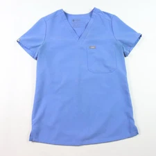 FIGS Women Size XXS Catarina One Pocket Scrub Top Shirt Blue FW1000 READ