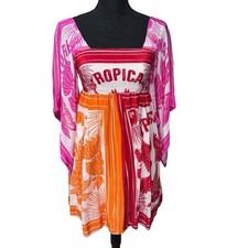 Farm Rio Tropical Dream Kimono Sleeve Midi Dress Size XS Pockets MSRP $230 NWT