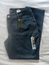 Lee Women's High Rise Relaxed Fit Straight Leg Instant Slim Blue Jeans 16 W P
