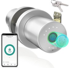 Smart Fingerprint Door Lock Handle Keyless App Control Bluetooth Deadbolt Silver