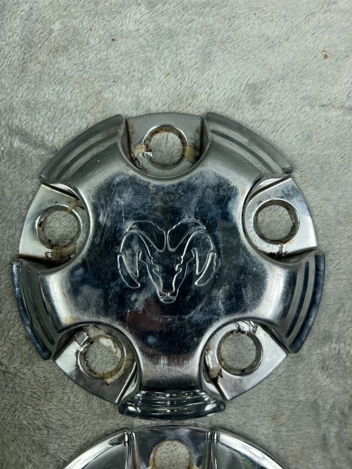 2000-01 DODGE RAM 1500 2500 3500 Chrome Wheel Center Caps (5 Stud Wheel) Set (2) - Image 3 of 4