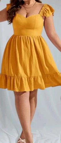 PALM ANGELS Abito estivo senza maniche giallo senape "Shein" 2xl