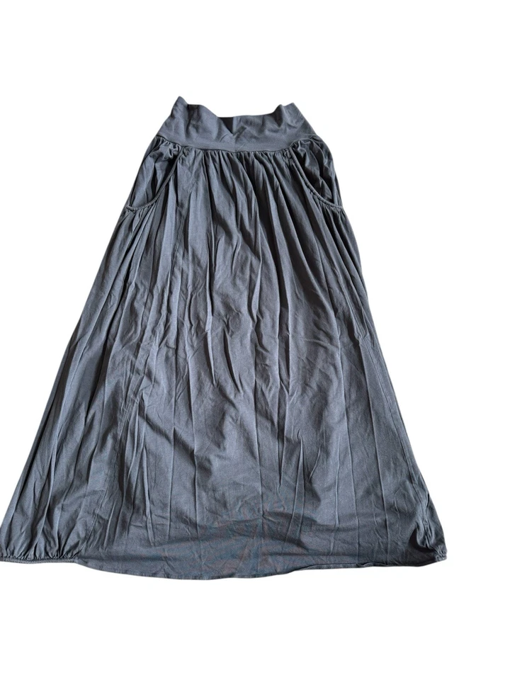 Garnet Hill Favorite Maxi Skirt Size M Knit Cotton Lined Comfort Pockets - Image 3 of 4