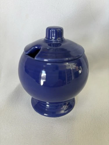 Vintage Fiesta *Cobalt* Mustard Jar & Lid *Near Mint!*