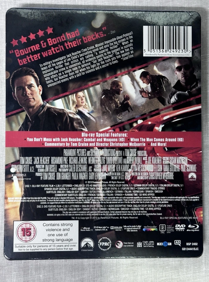 Jack Reacher Blu-ray Steelbook - Entertainment Store Exclusive Brand New Sealed - Image 2 of 3