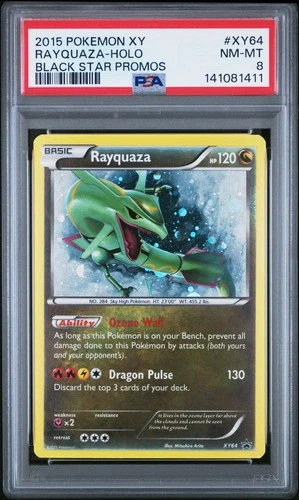 2015 POKEMON XY BLACK STAR PROMOS #XY64 RAYQUAZA-HOLO PSA 8