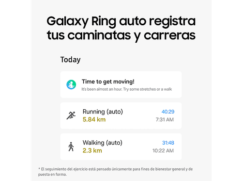 Anillo Inteligente - Samsung Galaxy Ring, Tamaño 10 (19.8 mm), Plata, IA, - Imagen 9 de 12