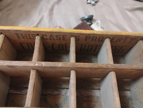 Coca-Cola Vintage Wooden Bottle Carrier Crate 1953 Yellow Red Norfolk Charleston