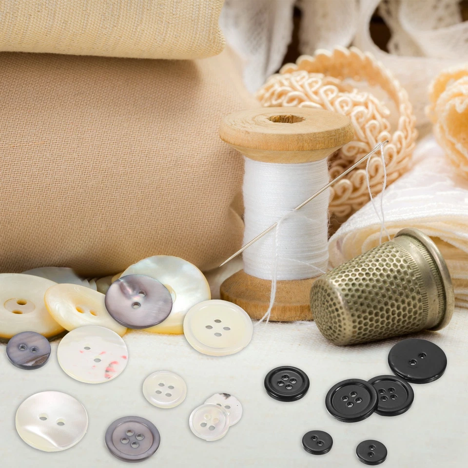 25 Pcs Natural Shell Button, 2 Hole 23mm Mother of Pearl Button, Grey - Изображение 4 из 4