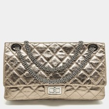 Borsa Chanel Reissue 2.55 Classic 228 Flap in pelle trapuntata metallizzata