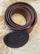 Eddie Bauer Geese Scene Belt & Buckle Made In USA Size 38