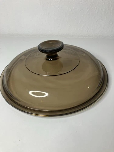 Vintage Vision Wear Corning Replacement Lid  V-2.5-C Pyrex Amber Round ~8.25 In